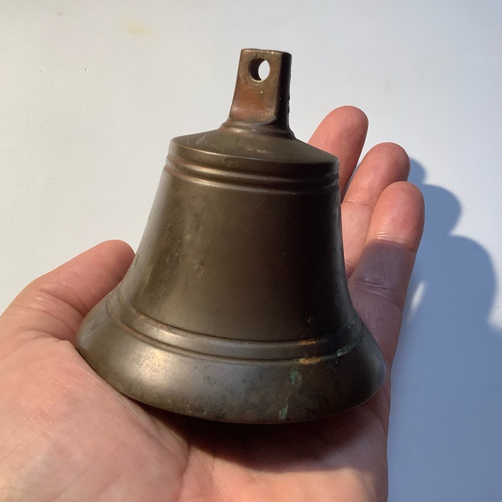 Vintage Ornate Brass Or Bronze Bell With Clapper